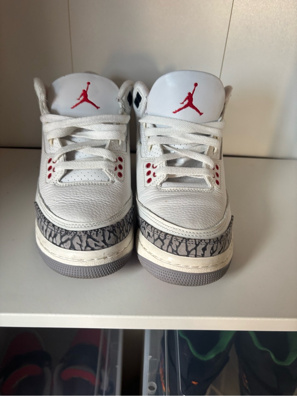 Nike Kids White and Red Retro Elephant Print Sneakers
